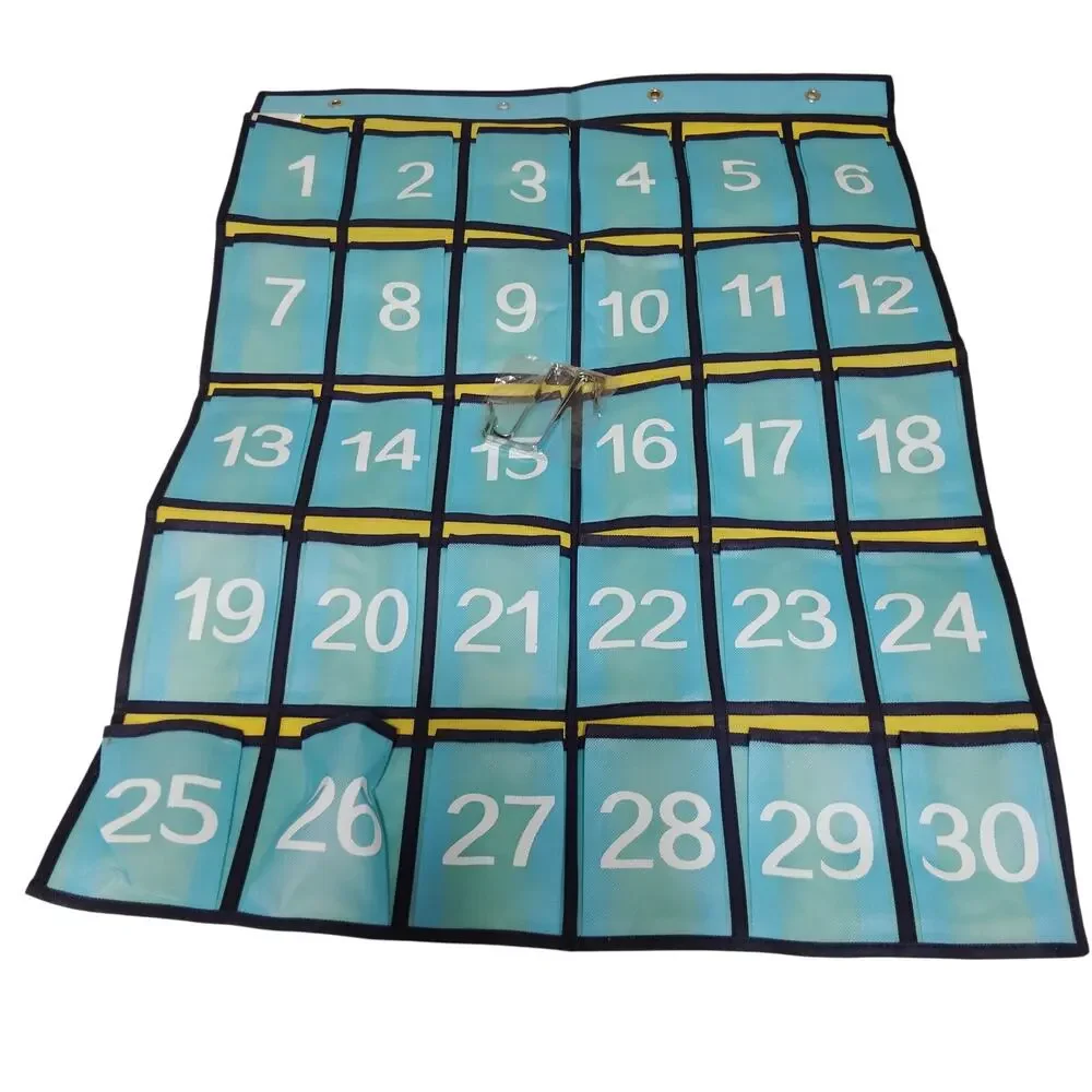 Anizer 30-Pocket Hanging Classroom Organizer Chart for Cell Phones & Calculators
